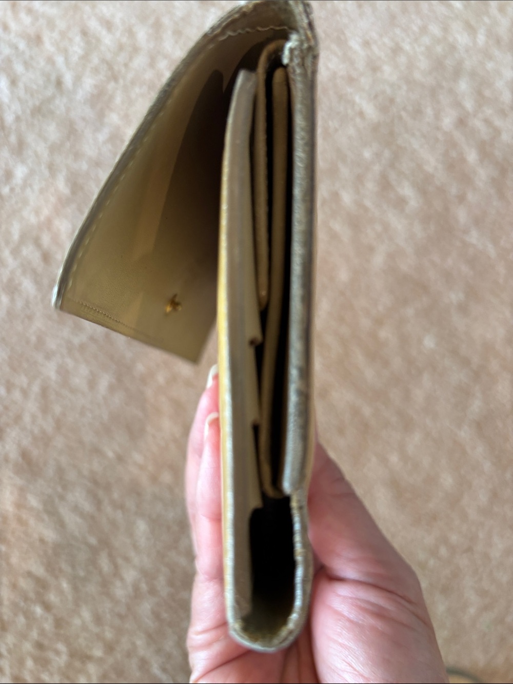 Louis Vuitton Vernis Monogram Patent Wallet in Mustard Yellow - Picture 7 of 11